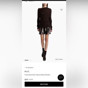 A.L.C. Sheer Scoop-Neck Lightweight Sweater - Dark Brown